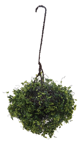 Dollhouse Miniature Hanging Basket: Variegated Green, Large